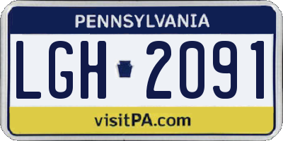 PA license plate LGH2091