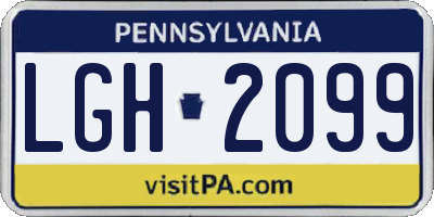 PA license plate LGH2099