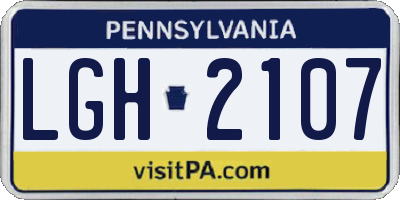 PA license plate LGH2107