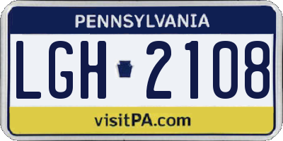 PA license plate LGH2108