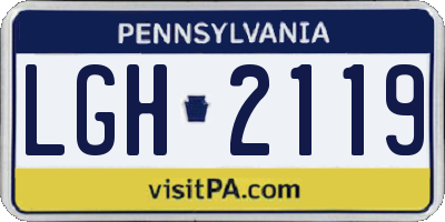 PA license plate LGH2119