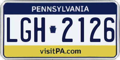 PA license plate LGH2126