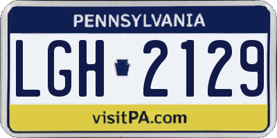 PA license plate LGH2129