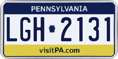 PA license plate LGH2131