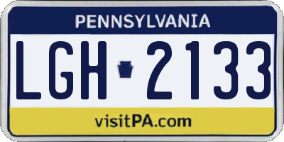 PA license plate LGH2133