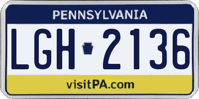 PA license plate LGH2136