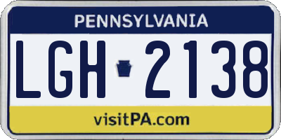 PA license plate LGH2138