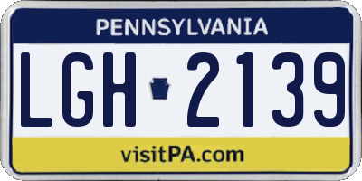 PA license plate LGH2139