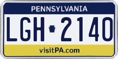 PA license plate LGH2140
