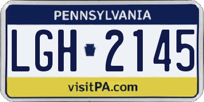 PA license plate LGH2145