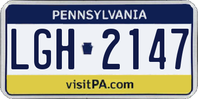 PA license plate LGH2147