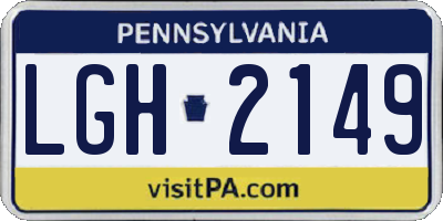 PA license plate LGH2149