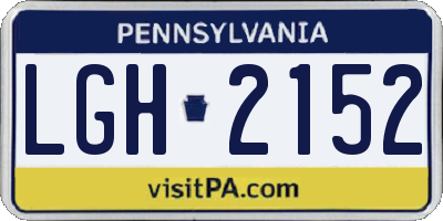 PA license plate LGH2152