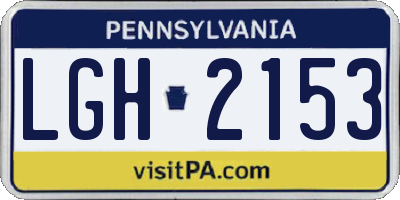 PA license plate LGH2153