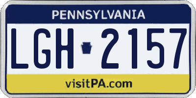 PA license plate LGH2157