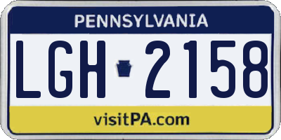 PA license plate LGH2158