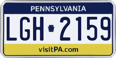 PA license plate LGH2159
