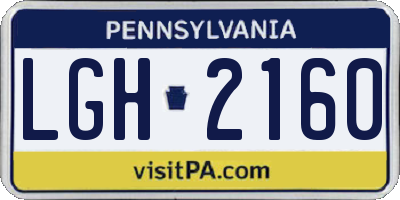 PA license plate LGH2160
