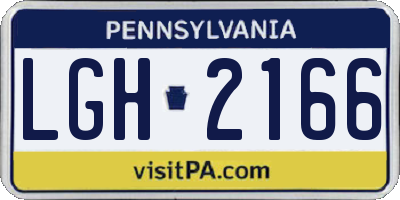 PA license plate LGH2166