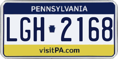 PA license plate LGH2168
