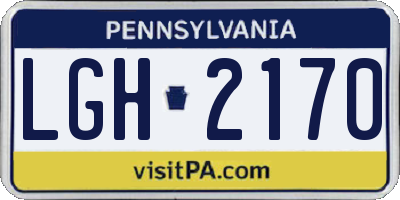 PA license plate LGH2170