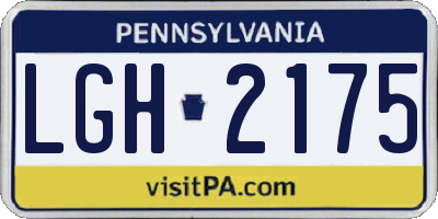 PA license plate LGH2175