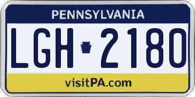 PA license plate LGH2180