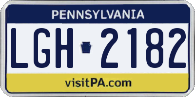 PA license plate LGH2182
