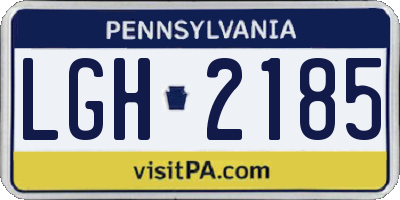 PA license plate LGH2185