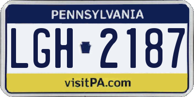 PA license plate LGH2187