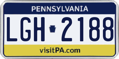 PA license plate LGH2188