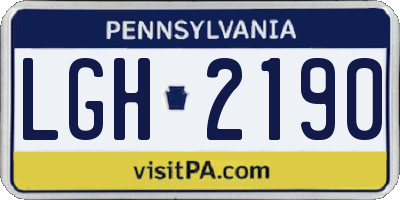 PA license plate LGH2190