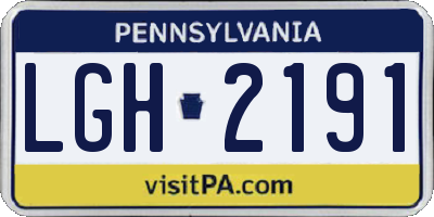 PA license plate LGH2191