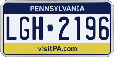 PA license plate LGH2196