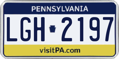 PA license plate LGH2197