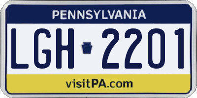 PA license plate LGH2201