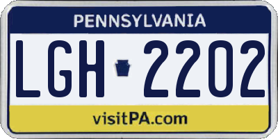 PA license plate LGH2202