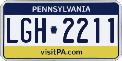 PA license plate LGH2211