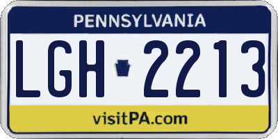 PA license plate LGH2213