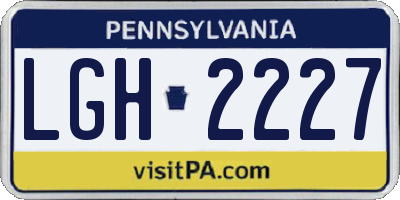 PA license plate LGH2227