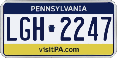 PA license plate LGH2247
