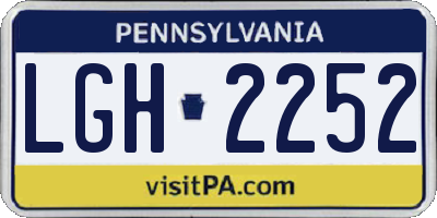PA license plate LGH2252