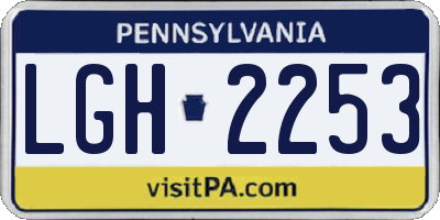 PA license plate LGH2253
