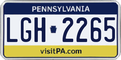 PA license plate LGH2265
