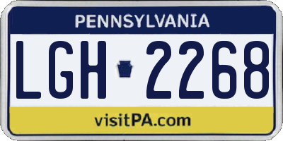 PA license plate LGH2268