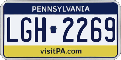 PA license plate LGH2269