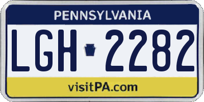 PA license plate LGH2282