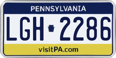 PA license plate LGH2286