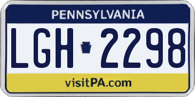 PA license plate LGH2298