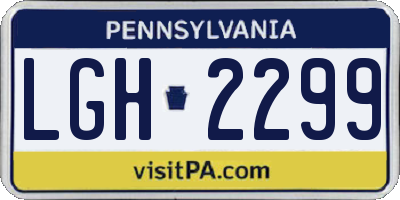 PA license plate LGH2299
